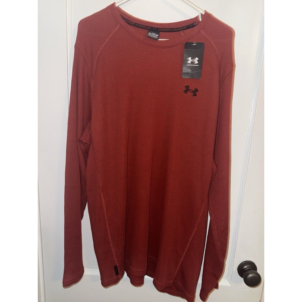 NWT Under Armour Mens XL Red Long Sleeve Crewneck Sweater Sweatshirt